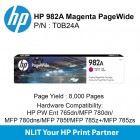 HP Original Toner : HP 982A Magenta : Std : 8,000pgs : T0B24A