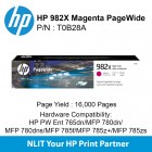 HP Original Toner : HP 982X Magenta : Std : 16,000pgs : T0B28A