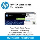 HP Original Toner : HP 145X Black : Std : 3,800pgs : W1450X