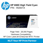 HP 658X Cyan 8000pgs W2001X