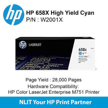 HP 658X Cyan 8000pgs W2001X
