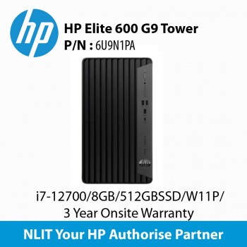 HP Elite 600 G9 6U9P1PA Tower i7-12700/8GB/512GBSSD/W11P/3 Year Onsite Warranty
