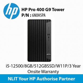 HP Pro 400 G9 6N0H5PA Tower i5-12500/8GB/512GBSSD/W11P/3 Year Onsite Warranty