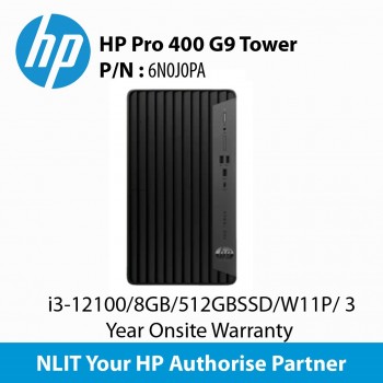 HP Pro 400 G9 6N0J0PA Tower i3-12100/8GB/512GBSSD/W11P/ 3 Year Onsite Warranty