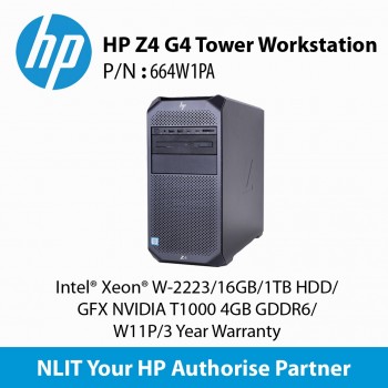 HP Z4 G4 Tower Workstation 664W1PA Intel® Xeon® W-2223/16GB/1TB HDD/GFX NVIDIA T1000 4GB GDDR6/W11P/3 Year Onsite Warranty