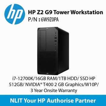HP Z2 G9 Tower Workstation 6W9Z0PA i7-12700K/16GB/1TB HDD SSD HP 512GB/ NVIDIA® T400 2 GB Graphics/W10P/3 Year Onsite Warranty