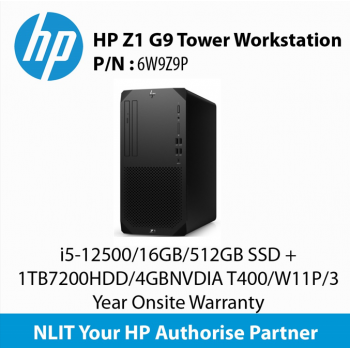 HP Z1 G9 Tower Workstation  6W9Z9P  i5-12500/16GB/512GB SSD + 1TB7200HDD/4GBNVDIA T400/W11P/3 Year Onsite Warranty