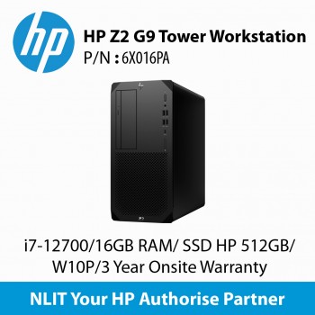 HP Z2 G9 Tower Workstation 6X016PA  i7-12700/16GB/1TB SSD + SSD HP 512GB 2280 PCIe-4x4 Val M.2/W10P/3 Year Onsite Warranty