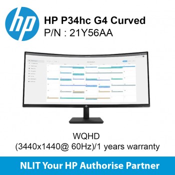 HP P34hc G4  WQHD USB-C Curved Monitor 21Y56AA