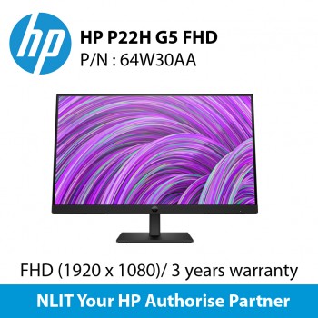 HP P22H G5 FHD Monitor 3 Year Warranty 64W30AA