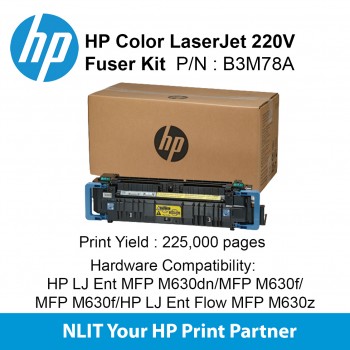 HP LaserJet 220V Fuser Kit : Std : 225,000pgs : B3M78A