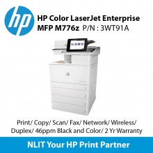 HP Color LaserJet Enterprise MFP M776z Printer (3WT91A) Print, Scan, Copy, Fax, A4 Up to 46ppm, Duplex, Network, Wireless, 2 years NBD Onsite warranty