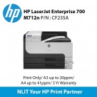 HP LaserJet Enterprise 700 M712n Printer (CF235A) Print Only, A4 Up to 41ppm, A3 up to 20ppm, 3 years warranty