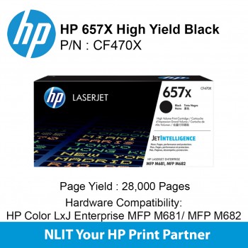 HP 657X Black 8000pgs CF470X