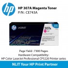 HP Original Toner : HP 307A Magenta : Std : 7,300pgs : CE743A : 2 Years Direct HP Warranty 