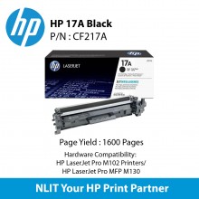 HP 17A Black laserJet Toner : 1600pgs : CF217A