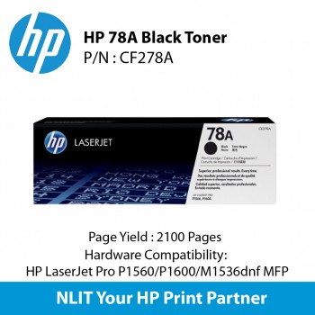 HP Original Toner : HP 78XC Black : Large : 10,000pgs : CE278XC :  2 Years Direct HP Warranty