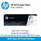 HP Original Toner : HP 201A Cyan : Std : 1,330pgs : CF401A :  2 Years Direct HP Warranty