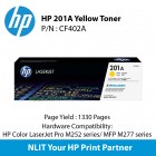 HP Original Toner : HP 201A Yellow : Std : 1,330pgs : CF402A :  2 Years Direct HP Warranty