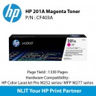 HP Original Toner : HP 201A Magenta : Std : 1,330pgs : CF403A :  2 Years Direct HP Warranty