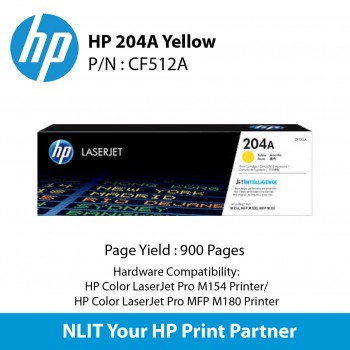 HP 204A Yellow LaserJet Toner 900pgs CF512A