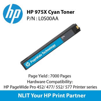 HP Original Toner : HP 975X Cyan : Large : 7,000pgs : L0S00AA