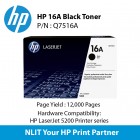 HP Original Toner : HP 16A Black : Std : 12,000pgs : Q7516A :  2 Years Direct HP Warranty