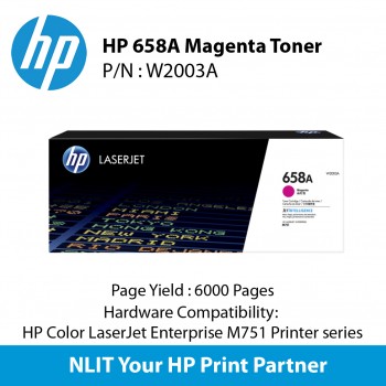 HP 658A Magenta: 6,000 pgs W2003A