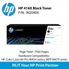 HP Original Toner : HP 416X Black : 7500pgs : W2040X 4 Toner