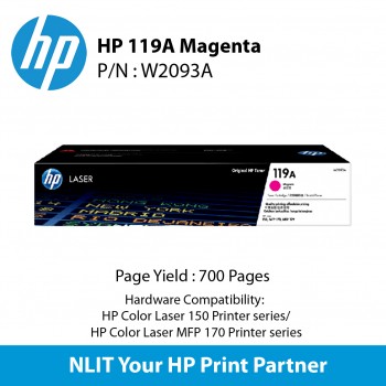 HP 119A Magenta Original Laser Toner Crtg 700pgs W2093A