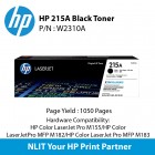 HP Original Toner : HP 215A Black laserJet Toner : 1050pgs : W2310A : 2 Yrs Warranty