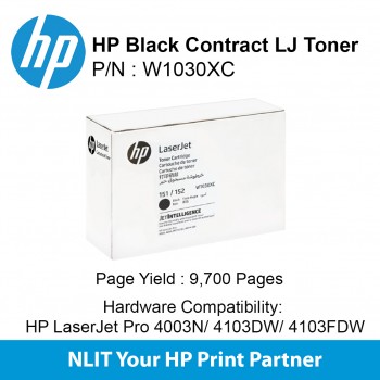 HP Original Toner : HP  Black  : 10,00pgs : W1030XC : 2 Yrs Warranty W1030XC