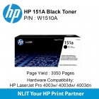 HP Original Toner : HP 151A Black : Std : 3050pgs : W1510A