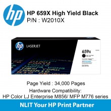 HP Original Toner : HP 659X Black  : 34000pgs : W2010X : 2 Yrs Warranty
