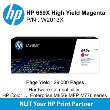 HP Original Toner : HP 659X Magenta : 29000pgs : W2013X : 2 Yrs Warranty