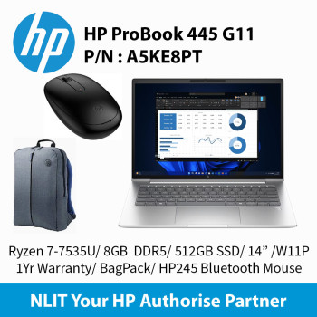 HP ProBook 445 G11 AMD Ryzen7-7535U / 8GB DDR5 / 512GB SSD / 14