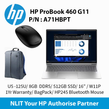 HP ProBook 460 G11 U5-125U / 8GB DDR5 / 512GB SSD / 16