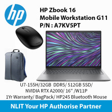 HP Zbook 16 Mobile Workstation G11 U7-155H / 32GB DDR5 / 512GB SSD /  NVIDIA RTX™ A2000 8GB /  16