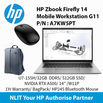 HP Zbook Firefly 14 Mobile Workstation G11 U7-155H / 32GB DDR4 / 512GB SSD / NVIDIA RTX™ A500 4GB /  14