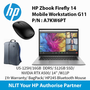 HP Zbook Firefly 14 Mobile Workstation G11 U5-125H / 16GB DDR5 / 512GB SSD / NVIDIA RTX™ A500 4GB /  14