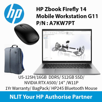 HP Zbook Firefly 14 Mobile Workstation G11 U5-125H / 16GB DDR5 / 512GB SSD / NVIDIA RTX™ A500 4GB /  14