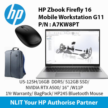 HP Zbook FireFly 16 Mobile Workstation G11 U5-125H / 16GB DDR5 / 512GB SSD /  NVIDIA RTX™ A500 4GB /  16