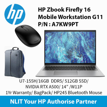 HP Zbook Firefly 16 Mobile Workstation G11 U7-155H / 16GB DDR5 / 512GB SSD / NVIDIA RTX™ A500 4GB / 14	