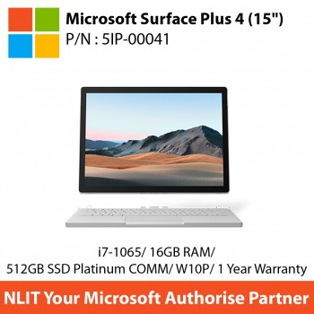 Microsoft Surface Plus 4 15in i7/16GB/512 Platinum COMM /W10P/(5IP-00041)