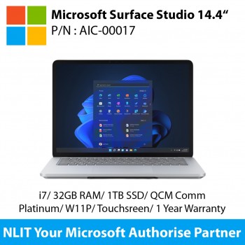Microsoft Surface Laptop Studio 14.4“ touchscreen AIC-00017 (i7/32/1TB/QCM Comm Platinum/Win 11 Pro/1Yr Warranty )