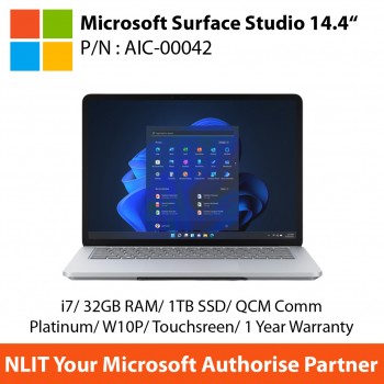 Microsoft Surface Laptop Studio 14.4“ touchscreen  AIC-00042 (i7/32/1TB/QCM Comm Platinum/Win 10 Pro/1Yr Warranty )