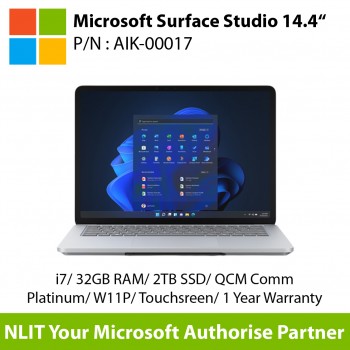 Microsoft Surface Laptop Studio 14.4“ touchscreen  AIK-00017 (i7/32/2TB/QCM Comm Platinum/Win 11 Pro/1Yr Warranty )