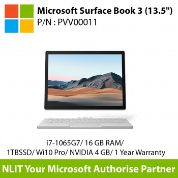 Microsoft Surface Book 3 34.3 cm (13.5") Touchscreen 2 in 1 Notebook i7-1065G7 / 16 GB RAM / 1TBSSD / Wi10 Pro/ NVIDIA 4 GB / 