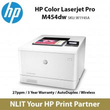 HP Color LaserJet Pro M454dw Printer Wireless, Network, Duplex, A4 Color Print only, 27ppm Black and Color, 3 Yrs Warranty,