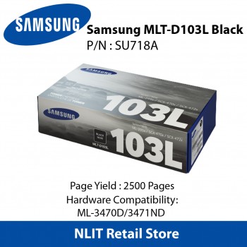 Samsung MLT-D103L High Yield Black Toner Cartridge, SU718A